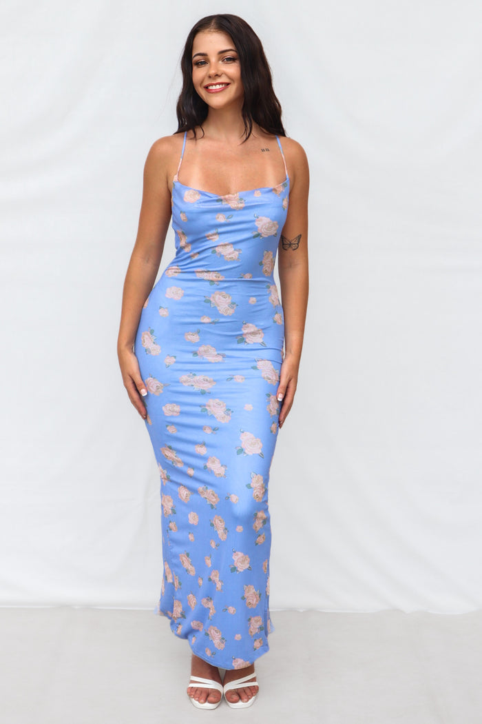 Kansis Maxi Dress - Blue - Runway Goddess
