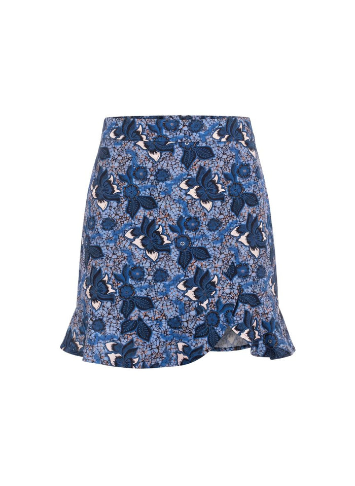 Skirts Emmanuela Swimwear Kara Mini Skirt Blue Floral Apoella