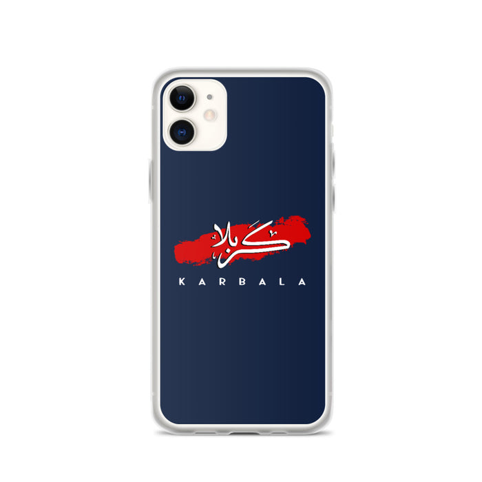 Karbala Arabic Calligraphy - iPhone Case Navy Blue