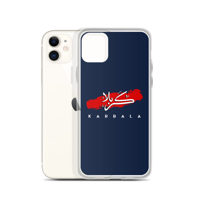 Karbala Arabic Calligraphy - iPhone Case Navy Blue