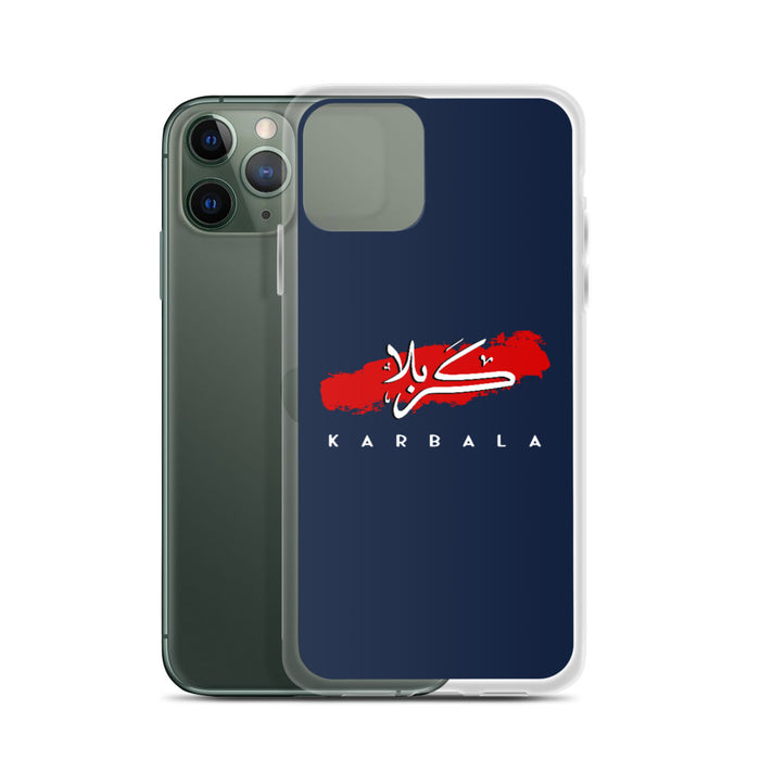 Karbala Arabic Calligraphy - iPhone Case Navy Blue
