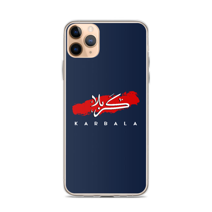 Karbala Arabic Calligraphy - iPhone Case Navy Blue