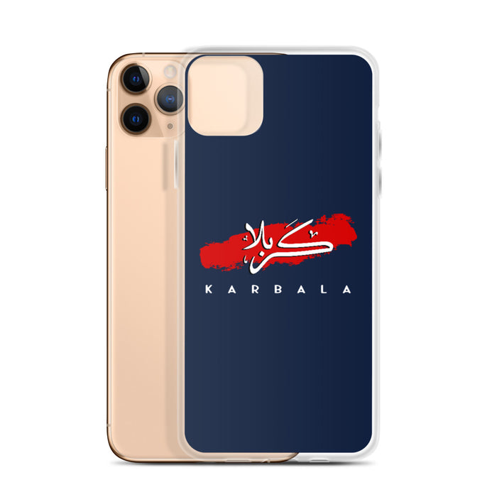 Karbala Arabic Calligraphy - iPhone Case Navy Blue