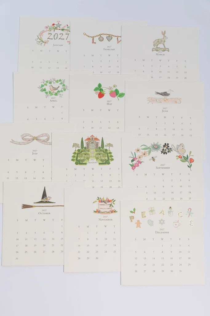 Karen Adams 2027 (12 Month) Calendar With Silver Easel