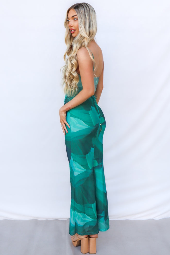 Kavita Maxi Dress - Green Multi - Runway Goddess