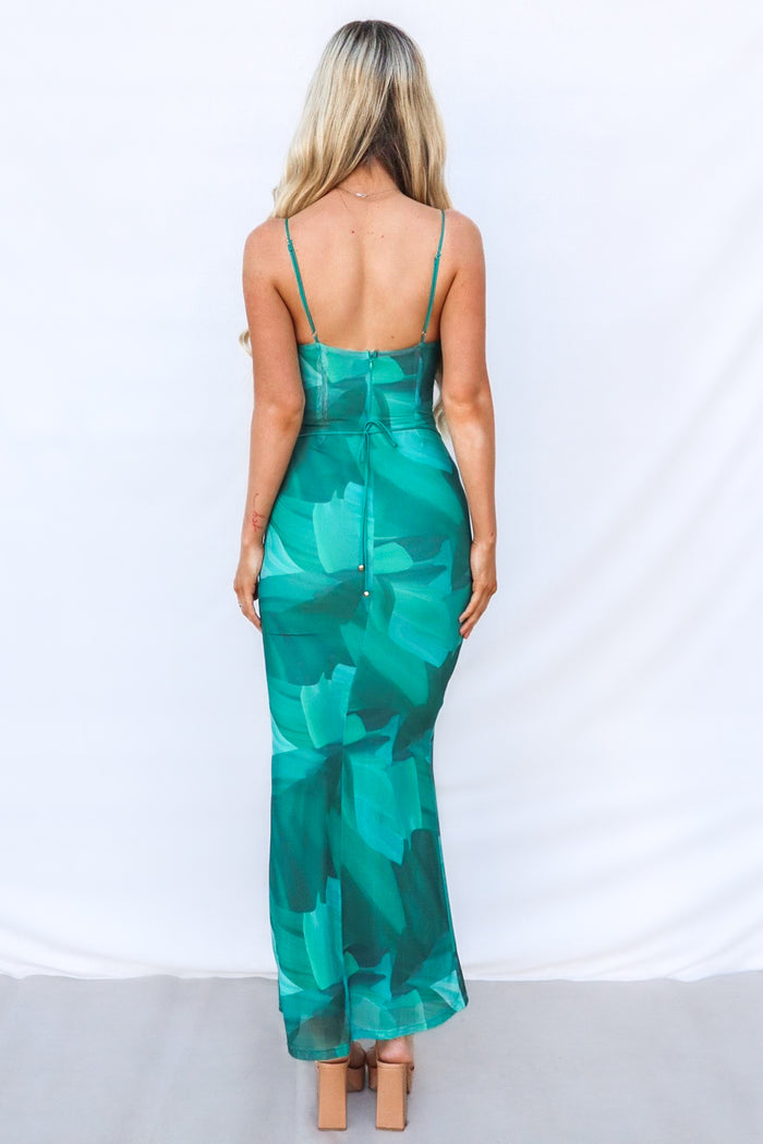 Kavita Maxi Dress - Green Multi - Runway Goddess