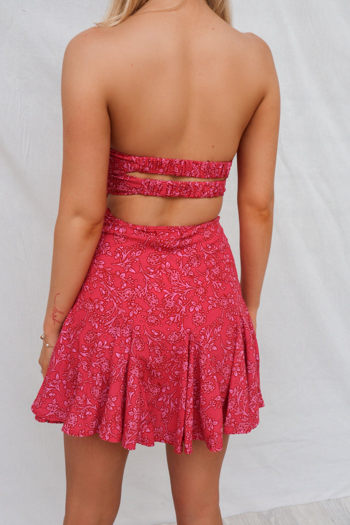 Kaylee Mini Dress - Pink Floral - Runway Goddess