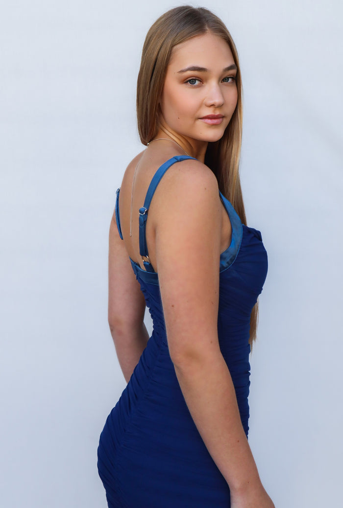 Kaysen Midi Dress - Midnight Blue - Runway Goddess