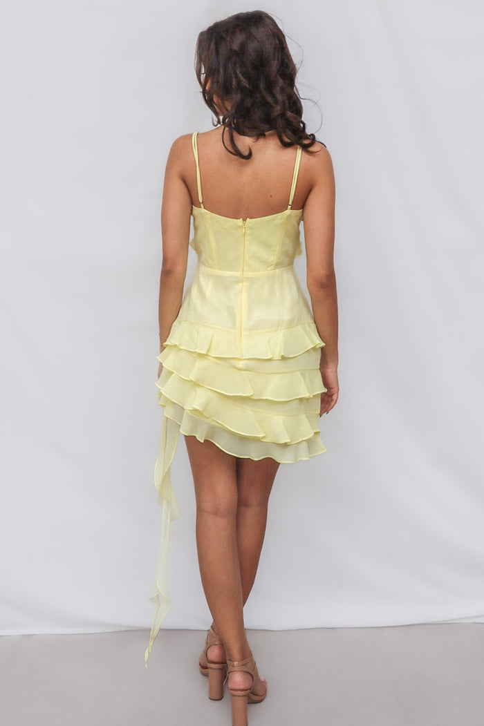 Kenna Mini Dress - Yellow - Runway Goddess