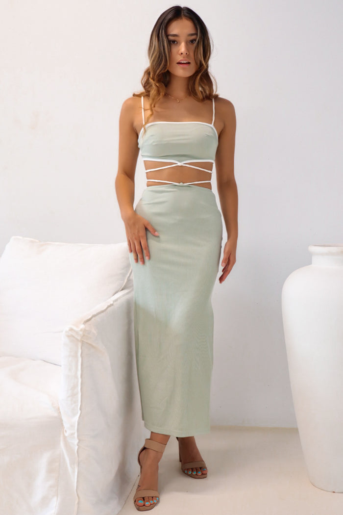 Kennedy Set Skirt - Sage Green - Runway Goddess