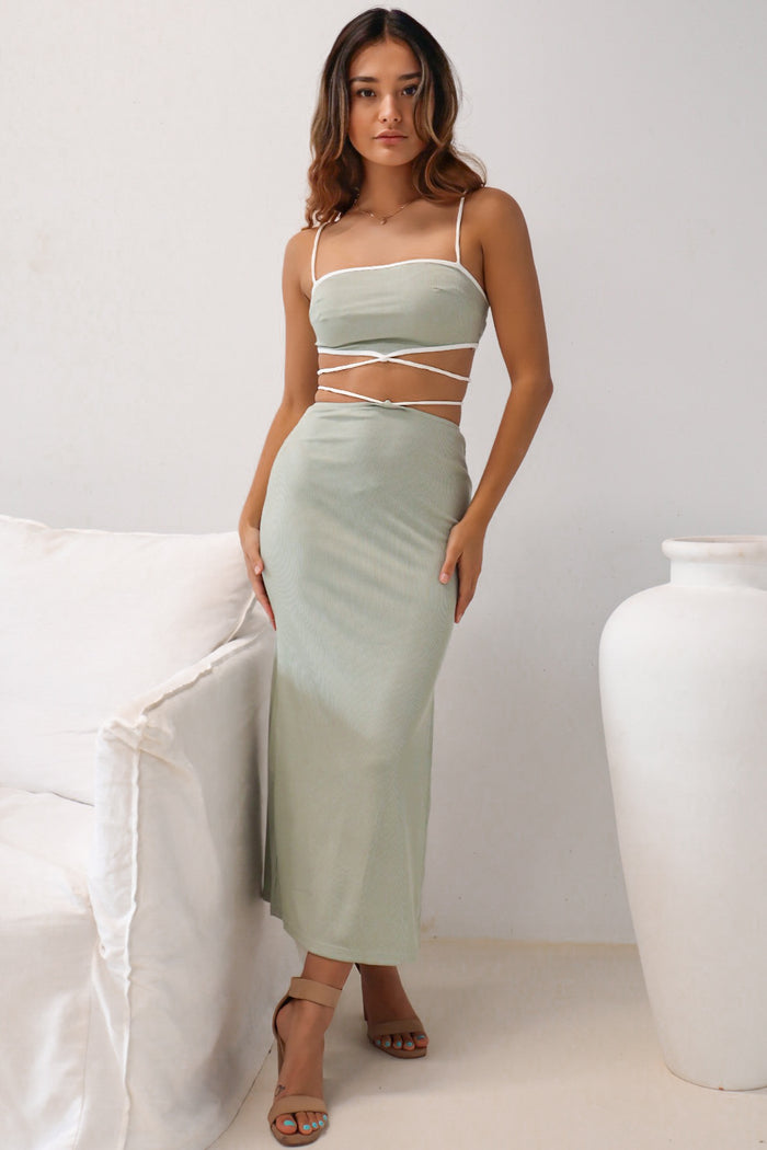 Kennedy Set Skirt - Sage Green - Runway Goddess