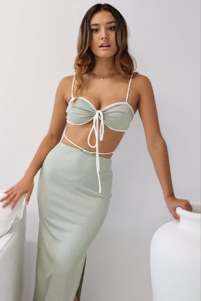 Kennedy Set Skirt - Sage Green - Runway Goddess