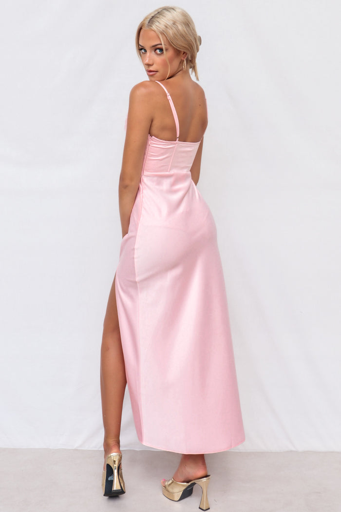 Kiki Satin Formal Dress - Blush Pink - Runway Goddess