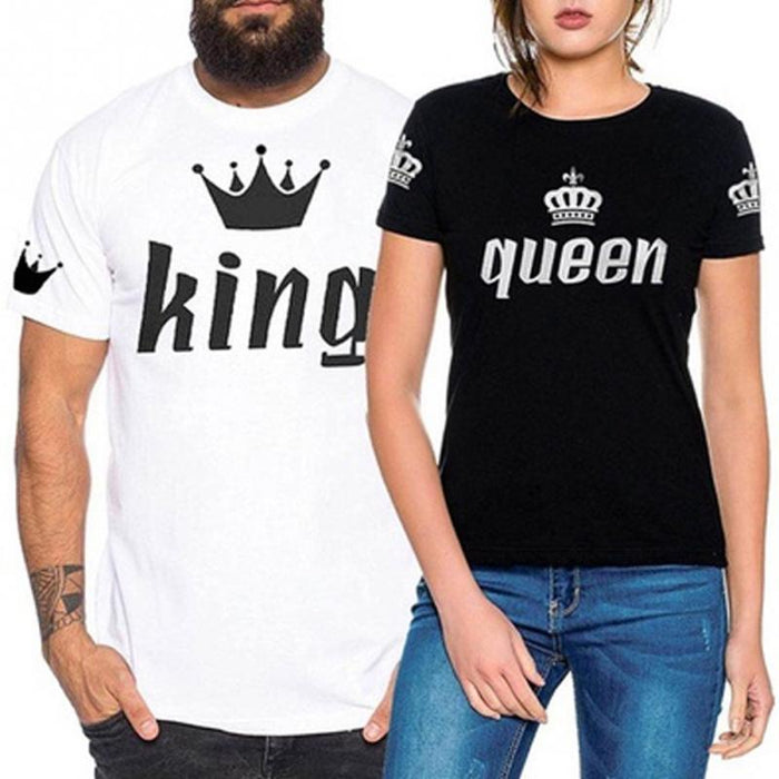 King & Queen Printed Crown T-Shirts