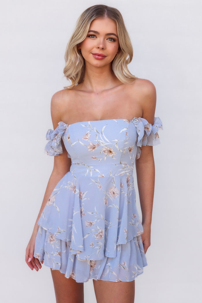 Kira Playsuit - Blue - Runway Goddess