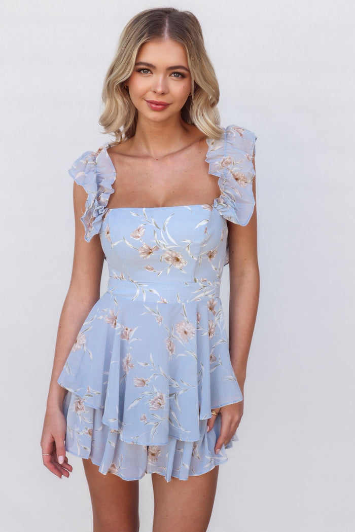 Kira Playsuit - Blue - Runway Goddess