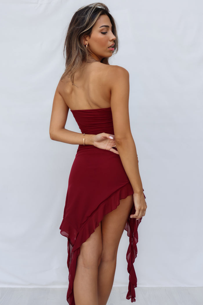 Kirby Mini Dress - Wine - Runway Goddess