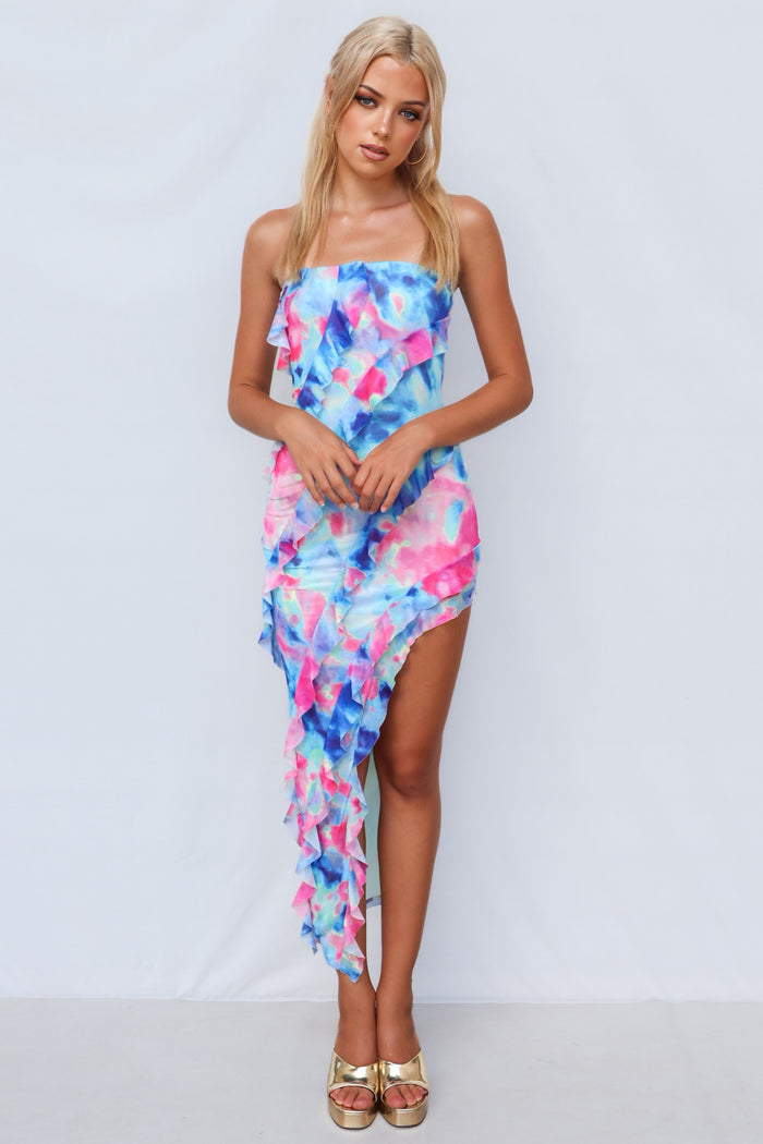 Kora Midi Dress - Rainbow - Runway Goddess