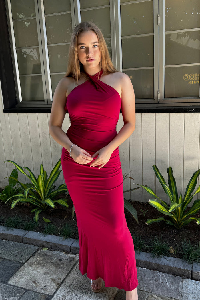 Kumi Maxi Dress - Cherry - Runway Goddess