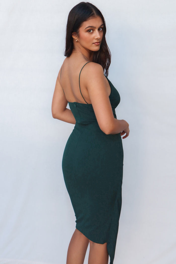 Kylie Bodycon Dress - Emerald Green - Runway Goddess