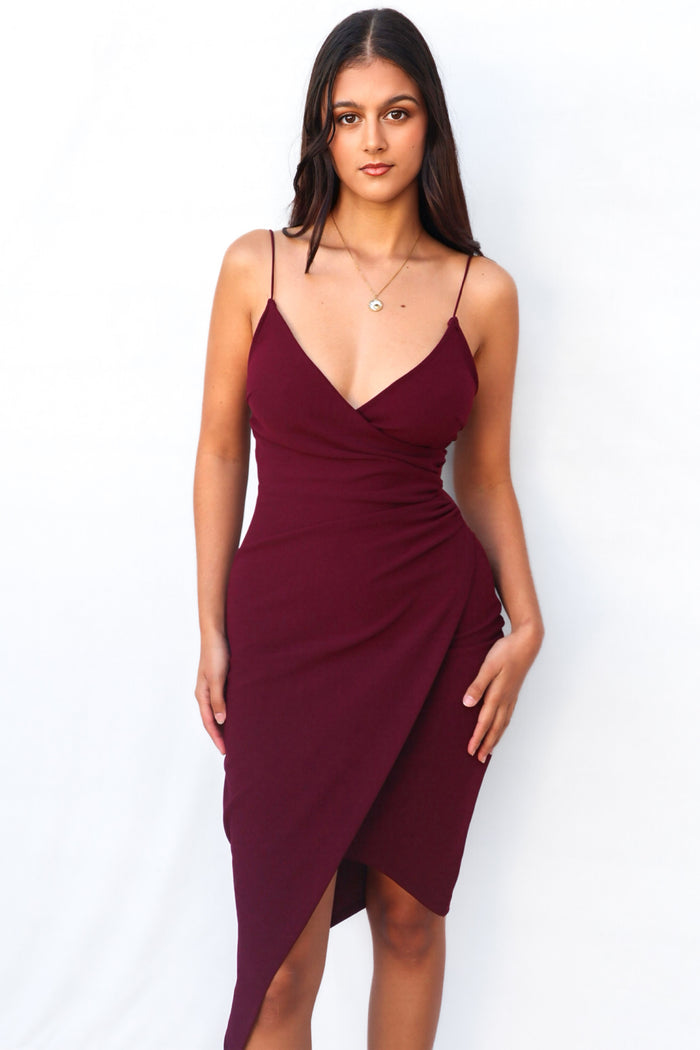 Kylie Bodycon Dress - Plum - Runway Goddess