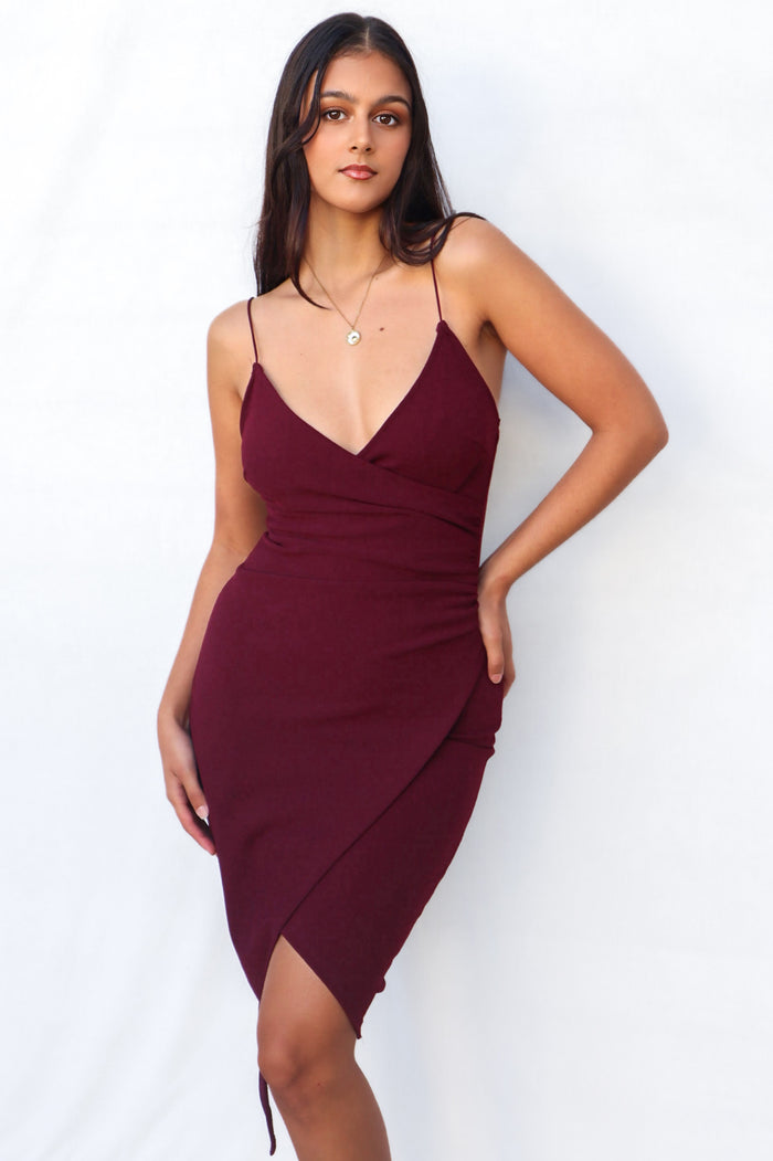 Kylie Bodycon Dress - Plum - Runway Goddess
