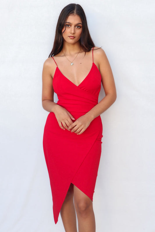 Kylie Bodycon Dress - Red - Runway Goddess