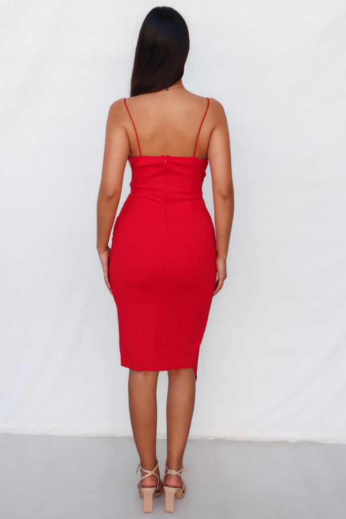 Kylie Bodycon Dress - Red - Runway Goddess