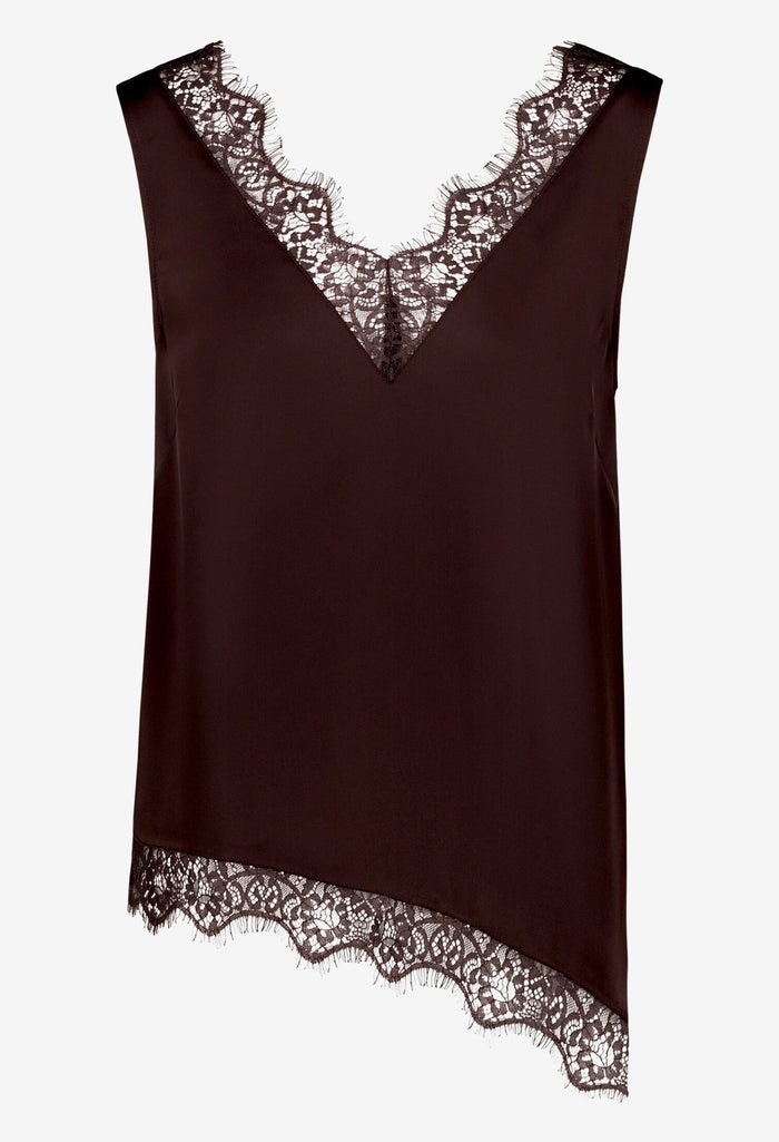 Lace Detail Satin Top