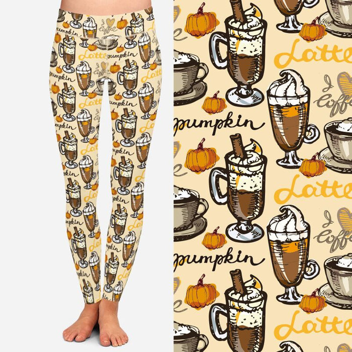 Ladies 3D Assorted Halloween Pumpkin & Ghost Printed Leggings