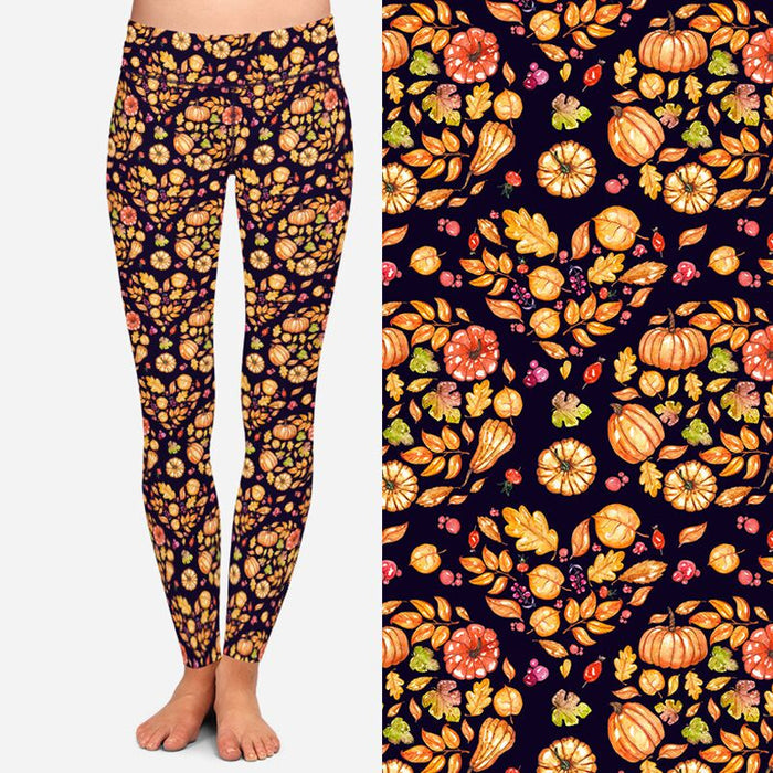 Ladies 3D Assorted Halloween Pumpkin & Ghost Printed Leggings