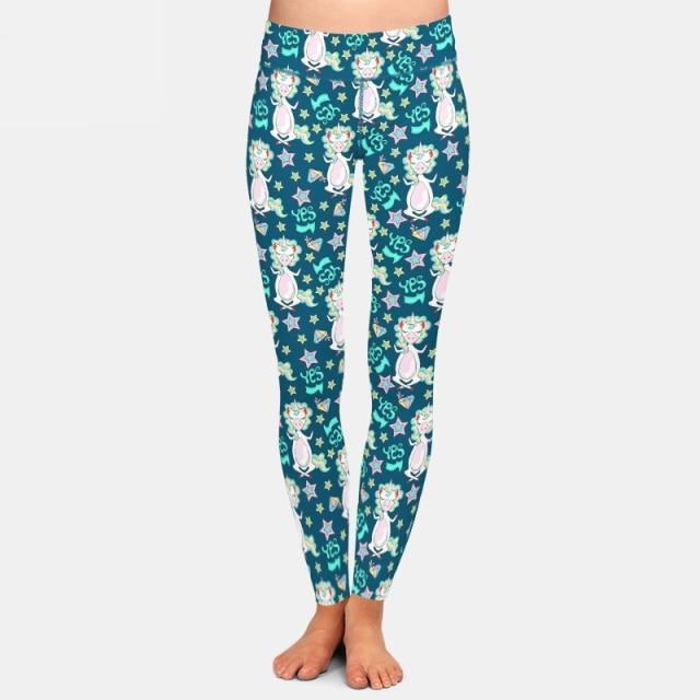 Ladies 3D Assorted Unicorns Printed Leggings