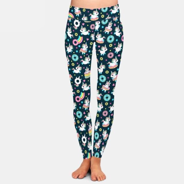 Ladies 3D Assorted Unicorns Printed Leggings