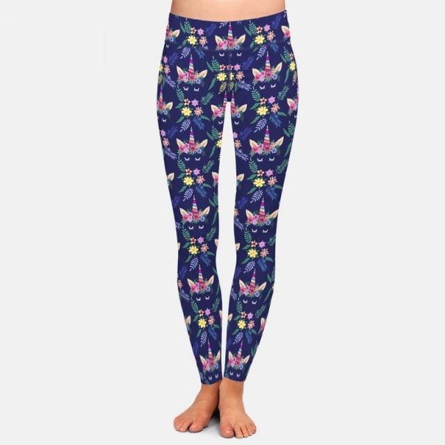 Ladies 3D Assorted Unicorns Printed Leggings