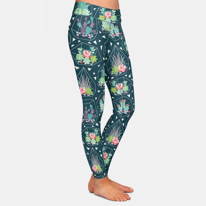 Ladies 3D Cactus Printed Leggings