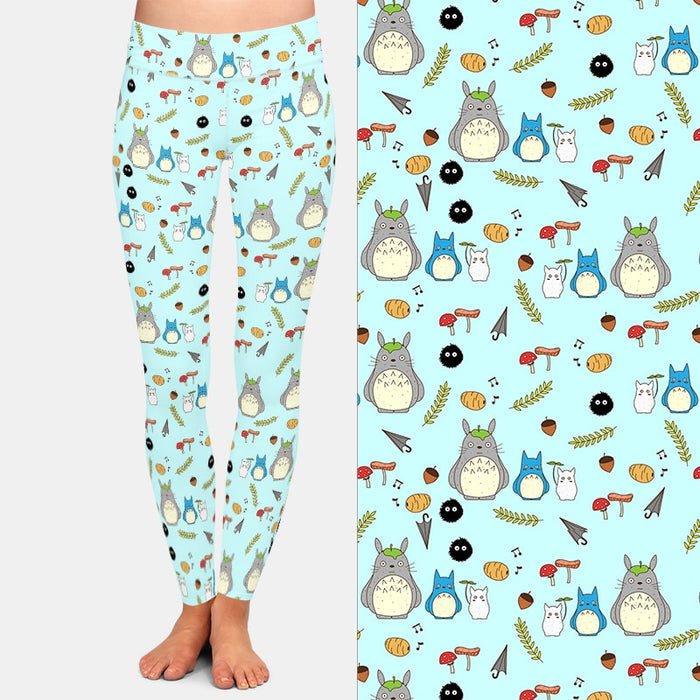 Ladies 3D Cartoon Fun Cats Printed Soft Leggings