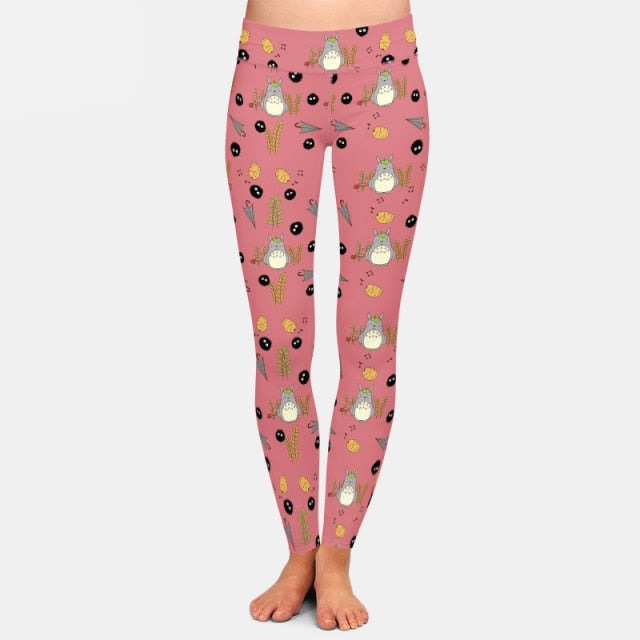 Ladies 3D Cartoon Fun Cats Printed Soft Leggings