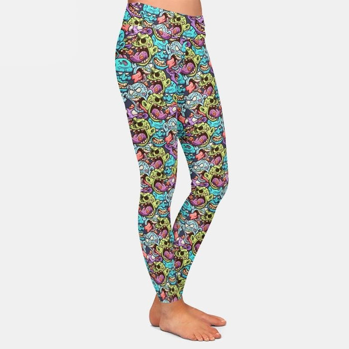 Ladies 3D Cartoon Monster Printed Leggings