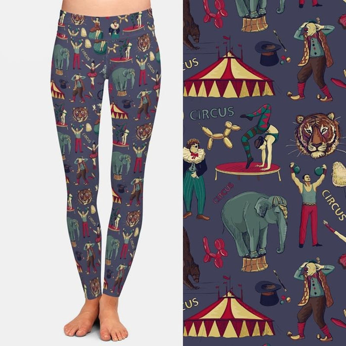 Ladies 3D Circus Printed Leggings