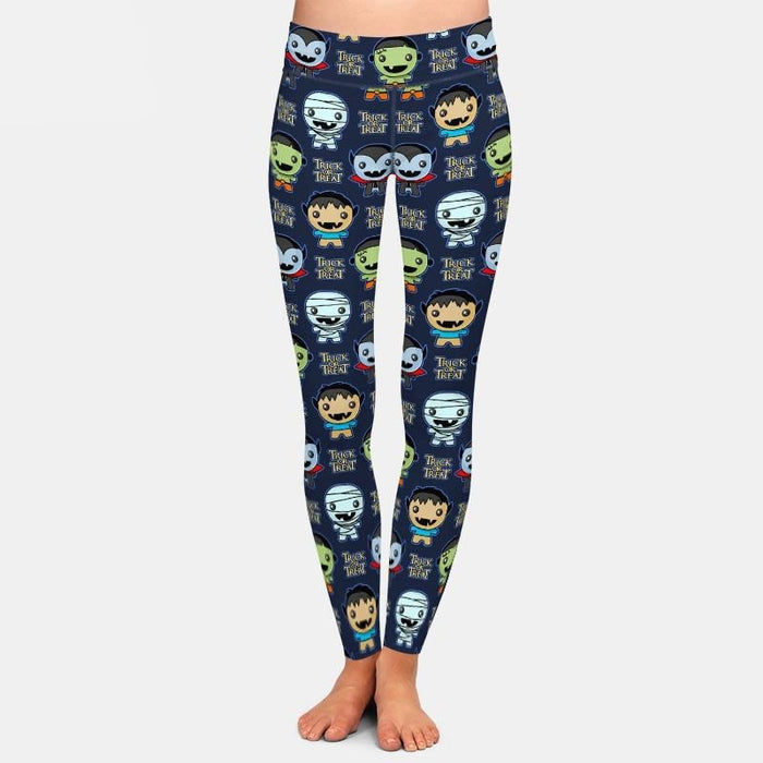 Ladies 3D Cute Halloween Characters Leggings