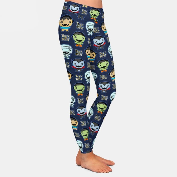 Ladies 3D Cute Halloween Characters Leggings