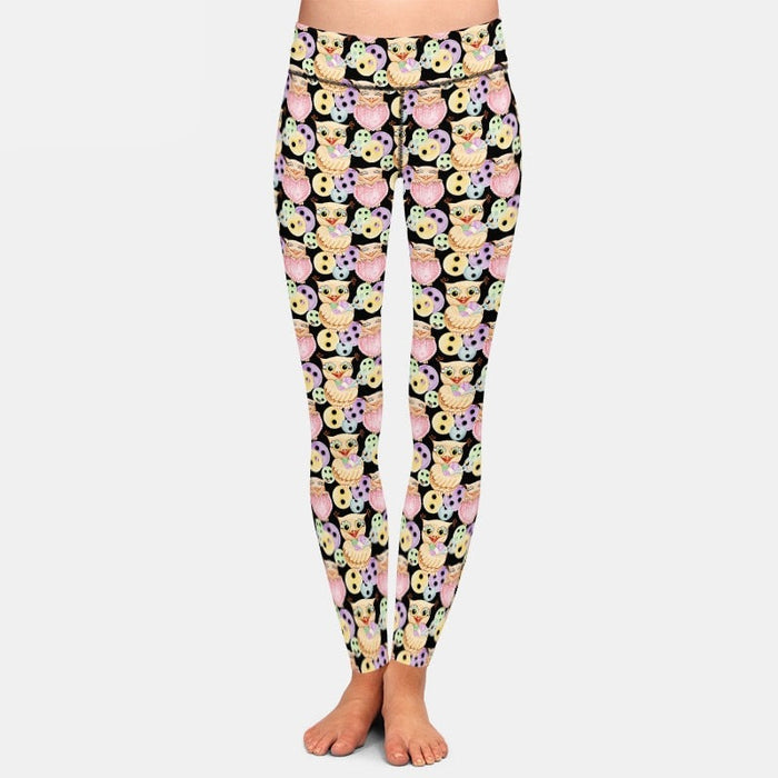 Ladies 3D Cute Owl Printed Soft Leggings