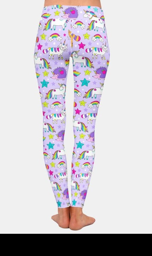 Ladies 3D Cute Unicorns, Hedgehogs & Cats Printed Leggings