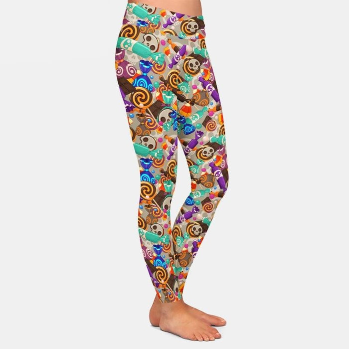 Ladies 3D Halloween Candies Printed Leggings