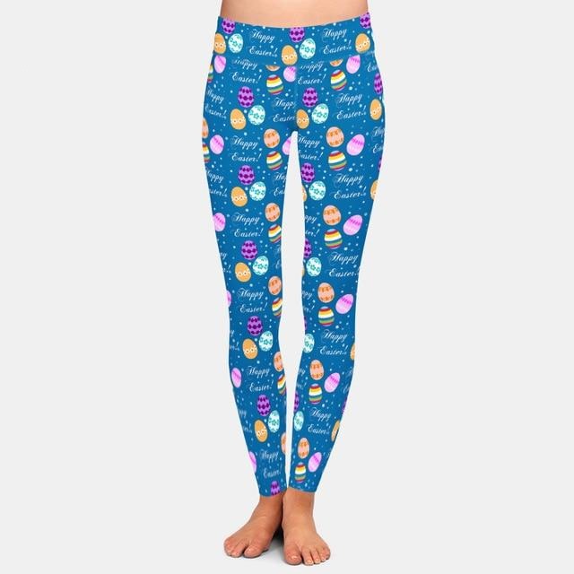 Ladies 3D Rabbits, Chickens, Easter Eggs Printed Leggings