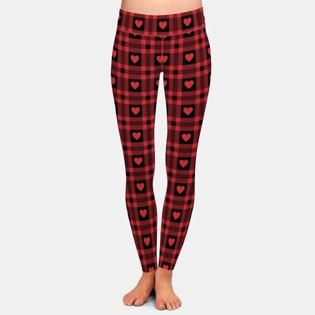 Ladies 3D Sweet Valentine's Patterned Hearts Printed Leggings