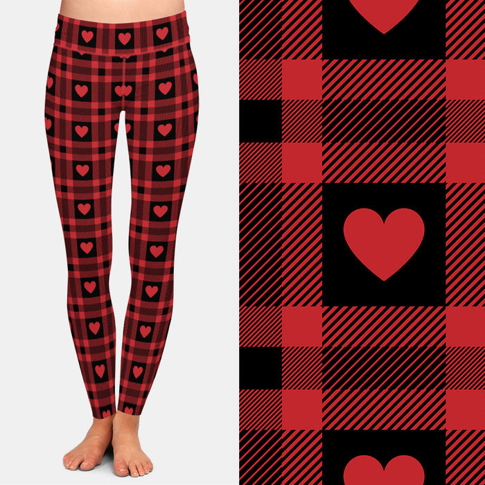 Ladies 3D Sweet Valentine's Patterned Hearts Printed Leggings