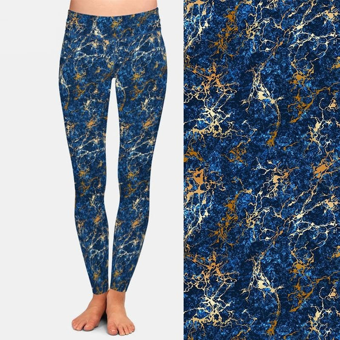 Ladies 3D Textured Marble Pattern Digital Printed Leggings