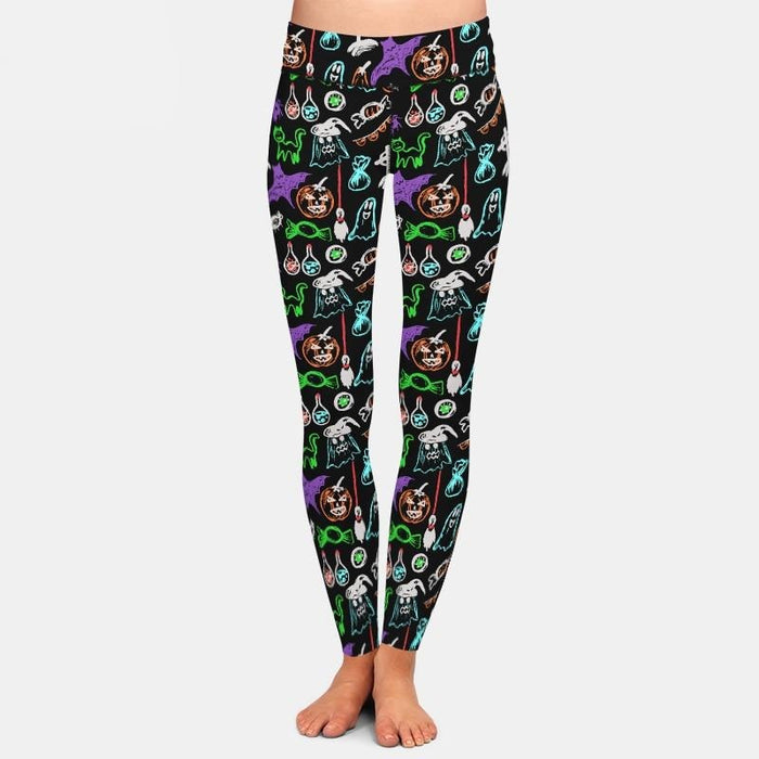 Ladies Assorted 3D Halloween Printed Leggings