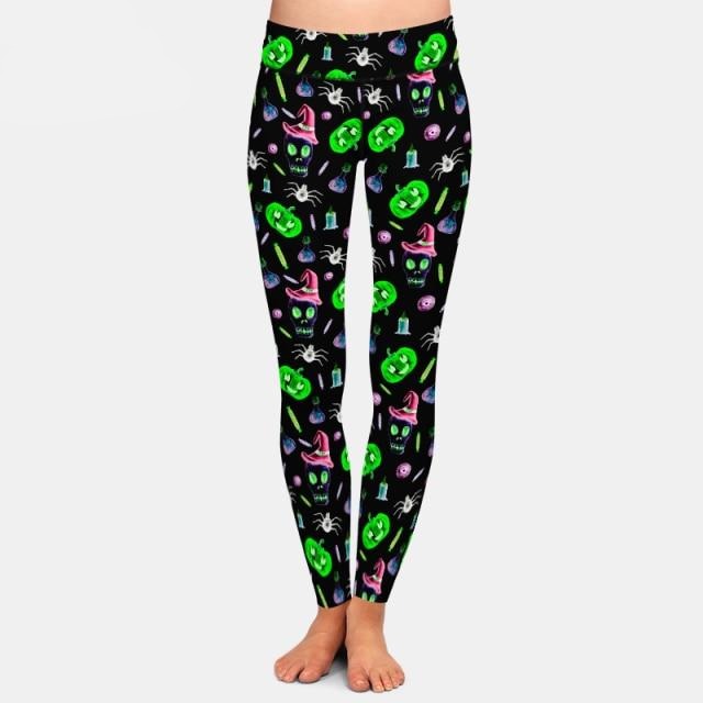 Ladies Assorted 3D Halloween Printed Leggings